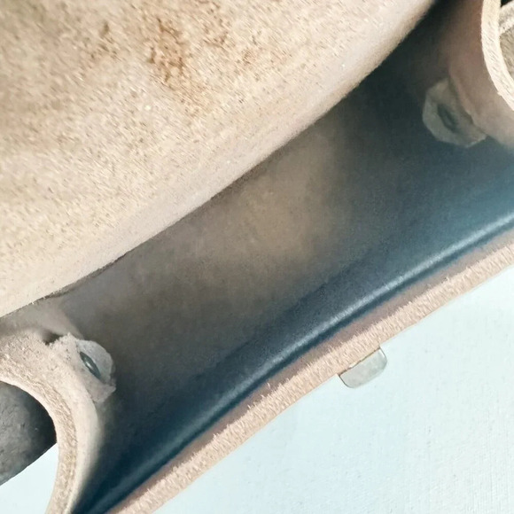 Vintage Hand Tooled Dark Brown Small Oval Crossbody Bag - Picture 7 of 8